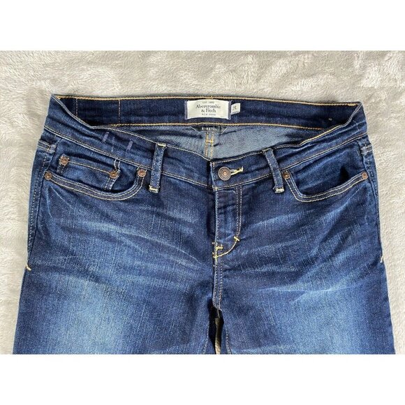 Abercrombie & Fitch Emma Low Rise Jeans Stretch Dark Wash Bootcut Size 2L - Picture 7 of 16